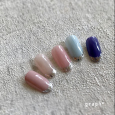 ガラスフレンチネイル｜graph* nail & design｜福井県福井市の隠れ家ネイルサロン